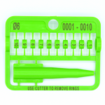 Kroužky E-Z Split Ring číselné, průměr 6mm zelené 10ks