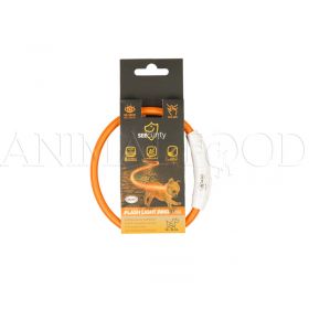 Obojek pro psa Flash Light USB 25-35cm oranžový