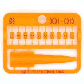Kroužky E-Z Split Ring číselné, průměr 6mm oranžové 10ks