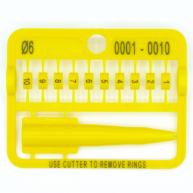 Kroužky E-Z Split Ring číselné, průměr 6mm žluté 10ks