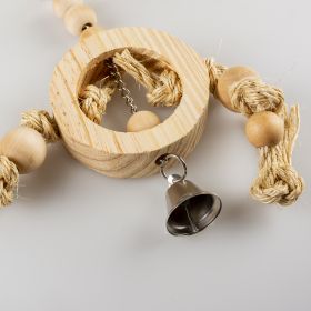 Hračka DUVO+ Dřevěné kroužky, sisal/ korálky 55cm