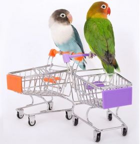 Hračka pro papoušky - Mini nákupní vozík