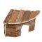 Domek dřevěný s kůrou-rohový 16x16x11cm